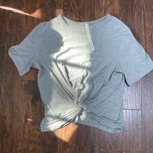 Lululemon Athletica Gray Tie Front Short Sleeve T-Shirt